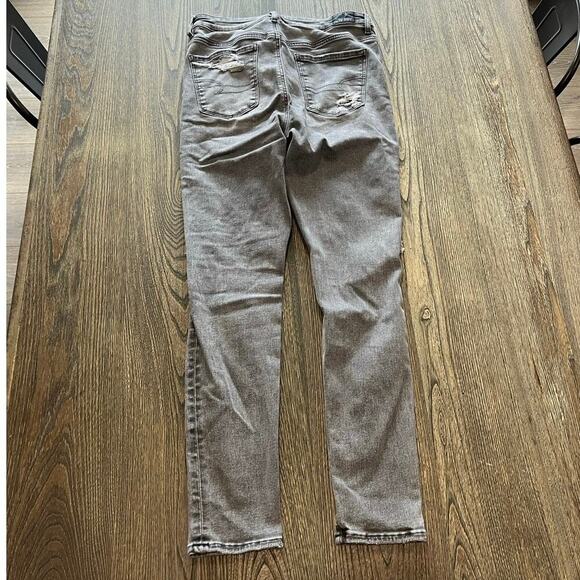American Eagle Hi-Rise Jegging Jeans Super Stretch Distressed Denim Grey Size 10 - Picture 10 of 12